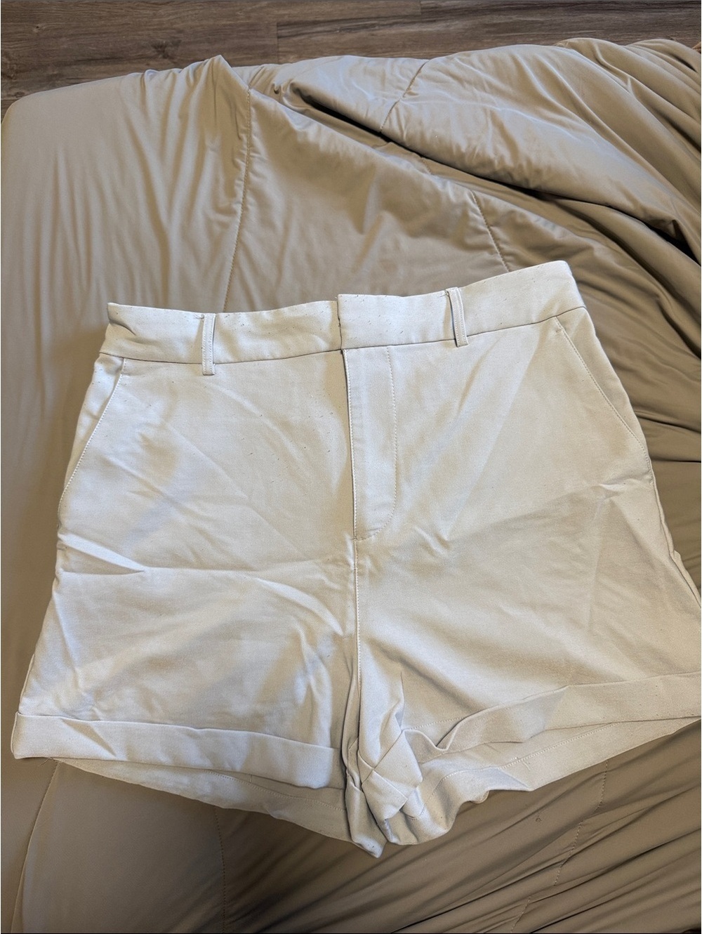 Women's High-Waist Light Blue Tailored Shorts